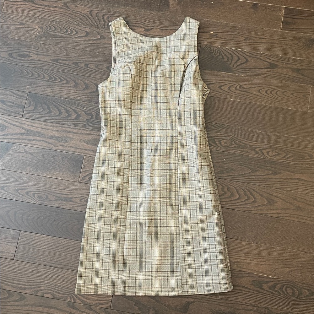 Elegant Plaid Sleeveless Pinafore Dress